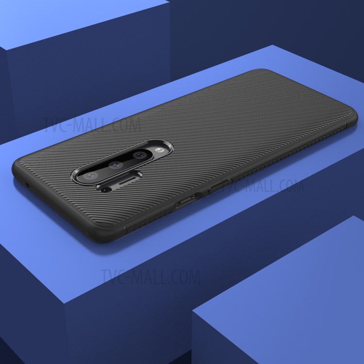 LENUO Twill Texture TPU Téléphone Pour OnePlus 8 Pro - Noir-7