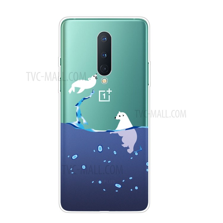 Pattern Printing TPU Soft Phone Back Shell for OnePlus 8 - Polar Bear-1