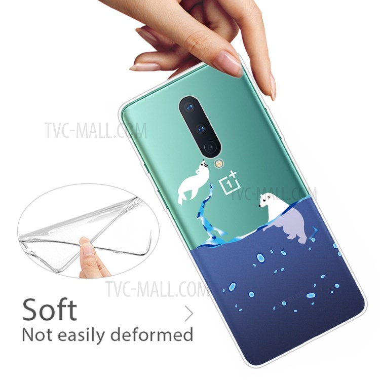 Pattern Printing TPU Soft Phone Back Shell for OnePlus 8 - Polar Bear-3