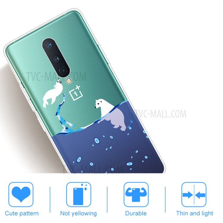 Pattern Printing TPU Soft Phone Back Shell for OnePlus 8 - Polar Bear-4