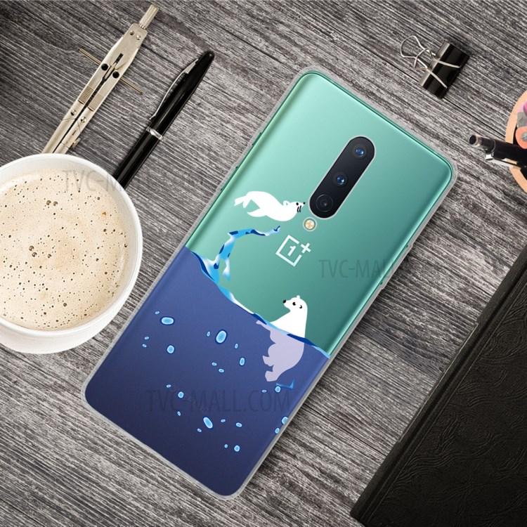 Pattern Printing TPU Soft Phone Back Shell for OnePlus 8 - Polar Bear-5