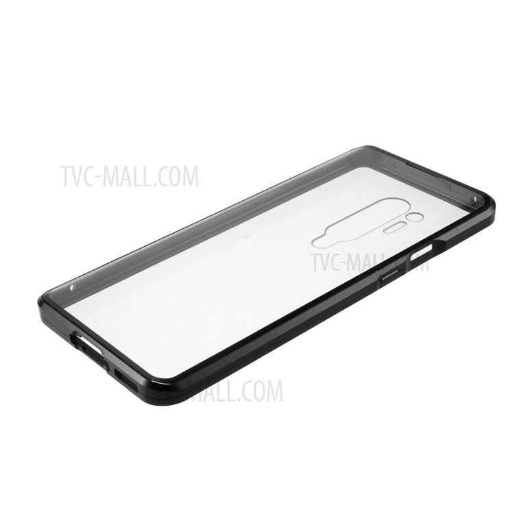 Full Cover Magnetic Metal Frame + Tempered Glass Phone Case for OnePlus 8 Pro - Black-9