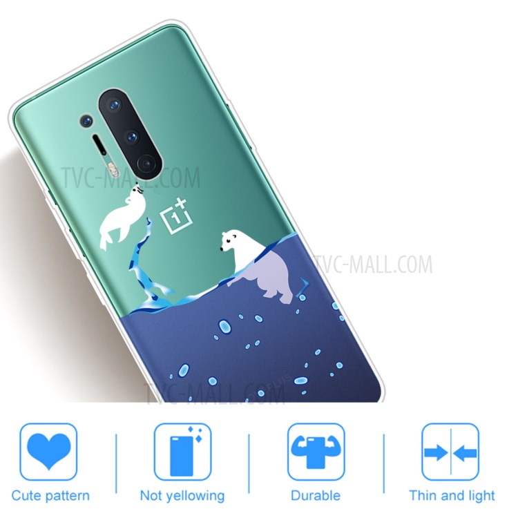 Pattern Printing TPU Soft Phone Back Shell for OnePlus 8 Pro - Polar Bear-5