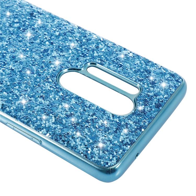 Sequins Scintillio PC + Shell Del Telefono Cellulare TPU Per OnePlus 8 Pro - Blu