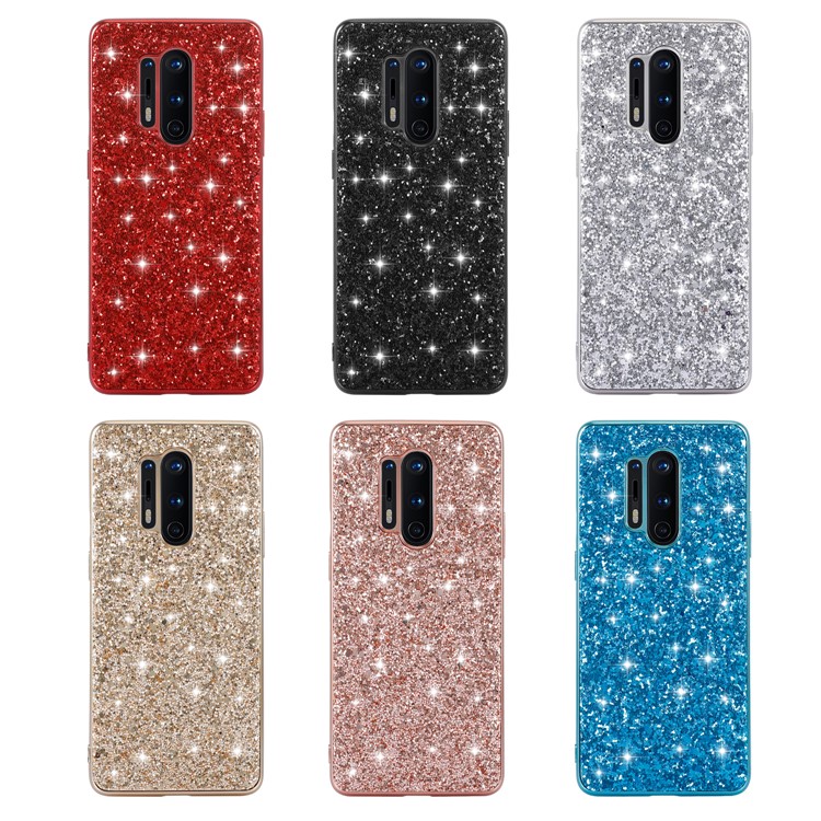 Sequins Scintillio PC + Shell Del Telefono Cellulare TPU Per OnePlus 8 Pro - Blu