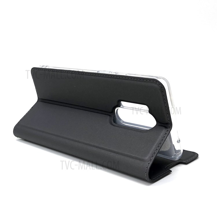 Atração Magnética PU Shell Estande De Couro Com A Caixa Do Telefone Titular Do Cartão Para OnePlus 8 Pro - Preto-6