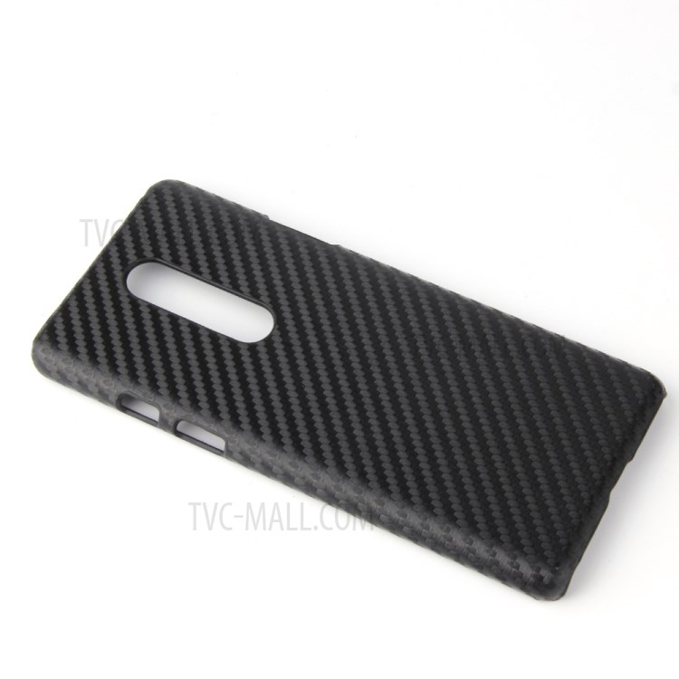 PU Leather Coated Plastic Back Phone Case for OnePlus 8 - Carbon Fiber Texture-3