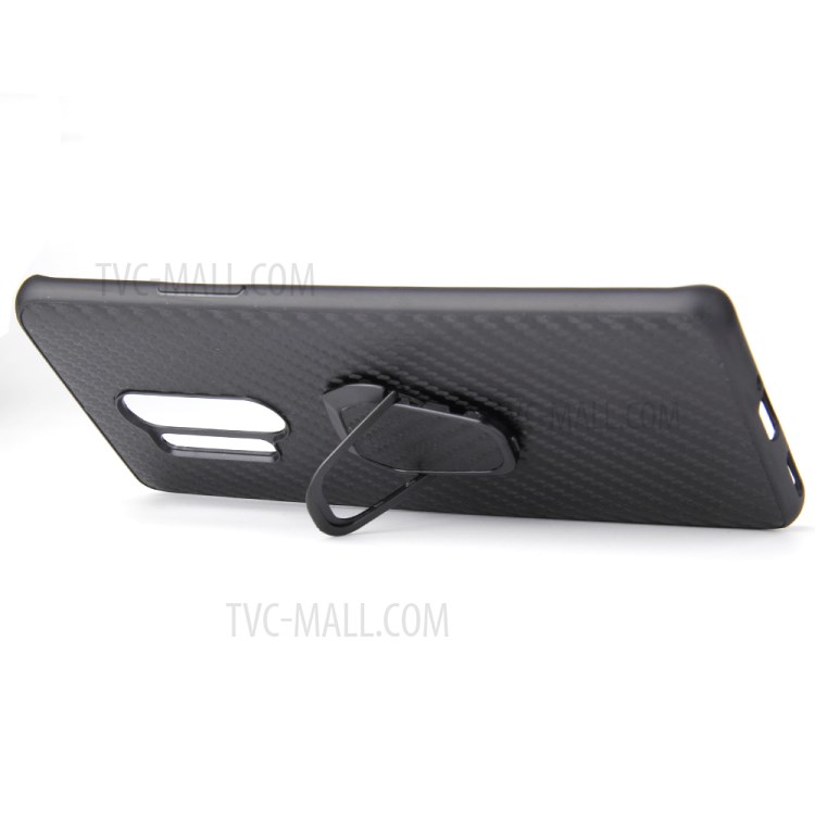 Porte-bague Étui De Téléphone TPU Peau En Cuir PU Pour OnePlus 8 Pro - Fibre De Carbone-7