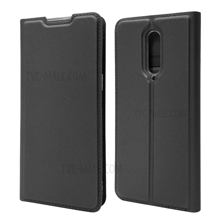 Magnetic Adsorption Leather with Card Holder Shell for OnePlus 8 - Black-1