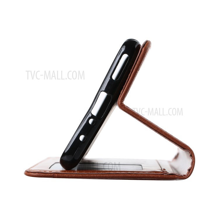 Auto-absorbée Couverture De Téléphone Mobile En Cuir PU Pour OnePlus 8 Pro - Marron-4