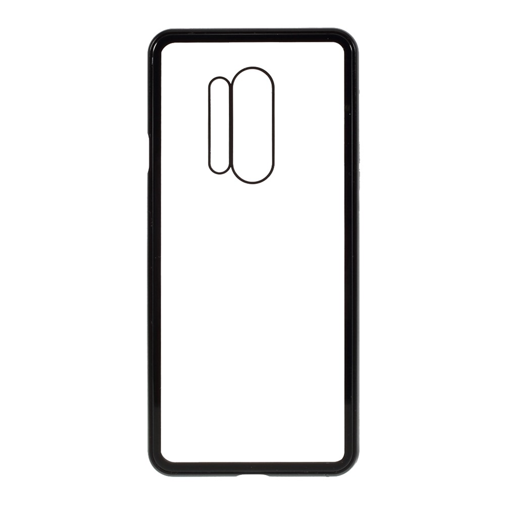 Cadre Magnétique En Métal Détachable + Verre Trempé Housse De Protection Anti-bac À Dos Pour Oneplus 8 Pro - Noir