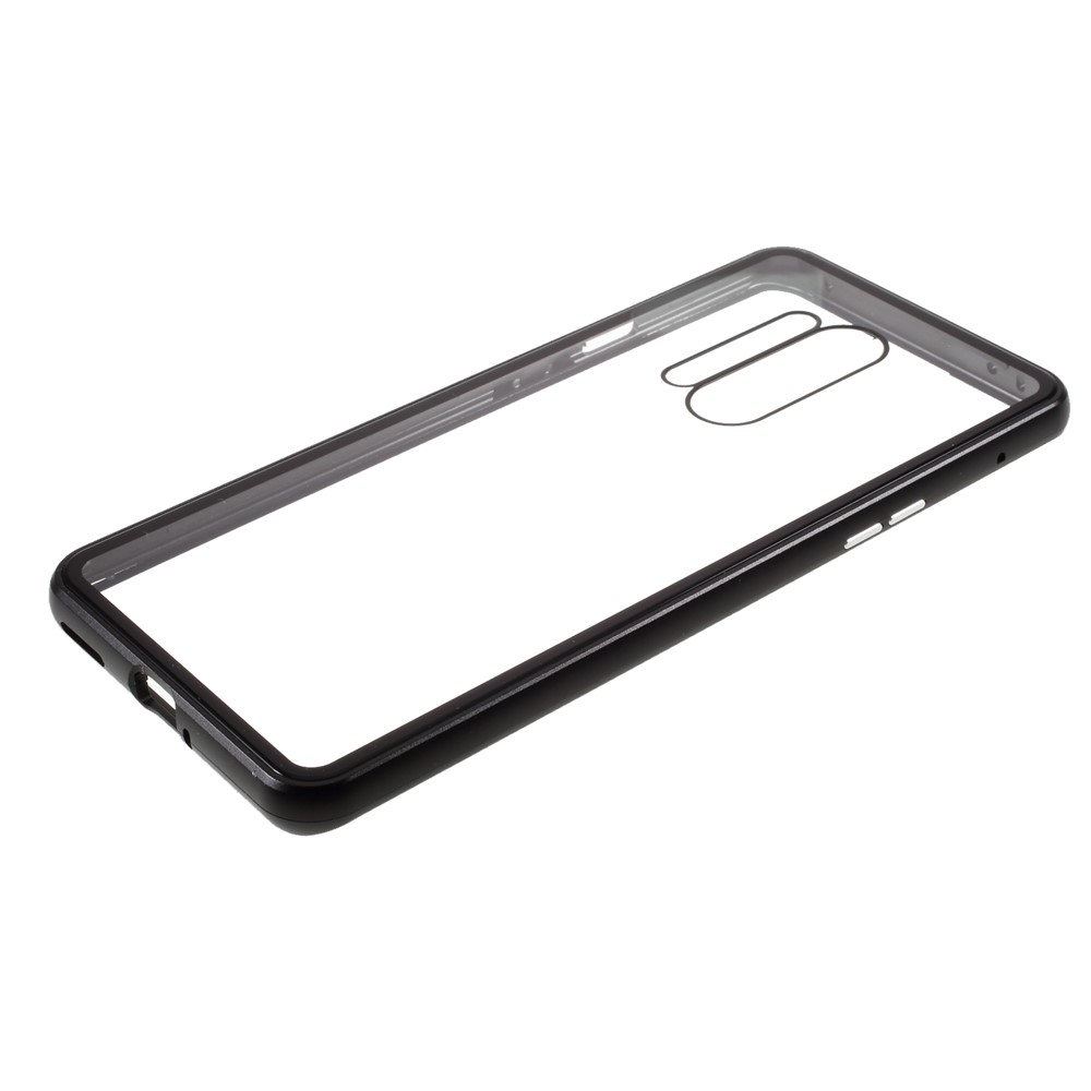 Marco Magnético De Metal Desmontable + Vidrio Templado Frente De Cristal De Protección Trasera Shell Para OnePlus 8 Pro - Negro-7