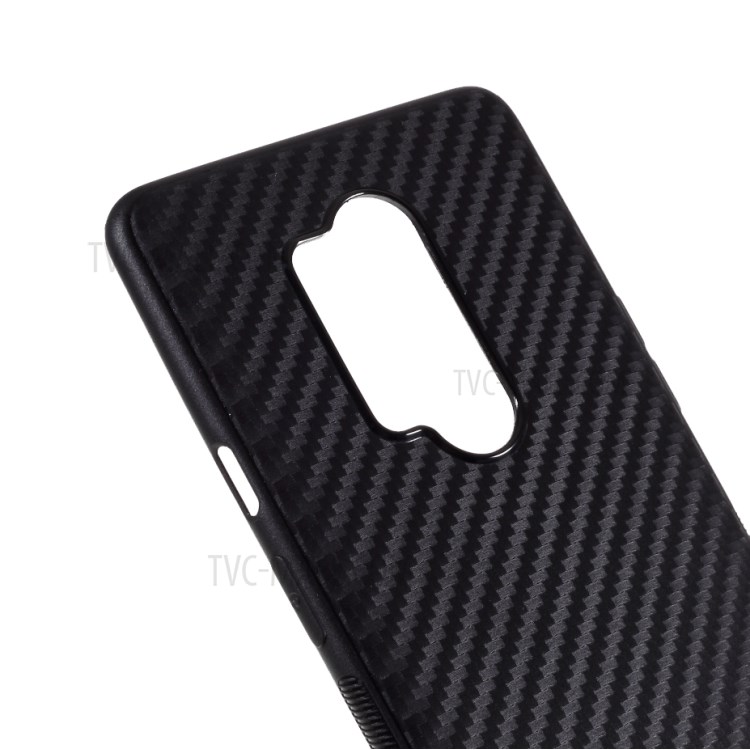 Escudo Caso TPU De Fibra De Carbono Para OnePlus 8 Pró - Preto-4