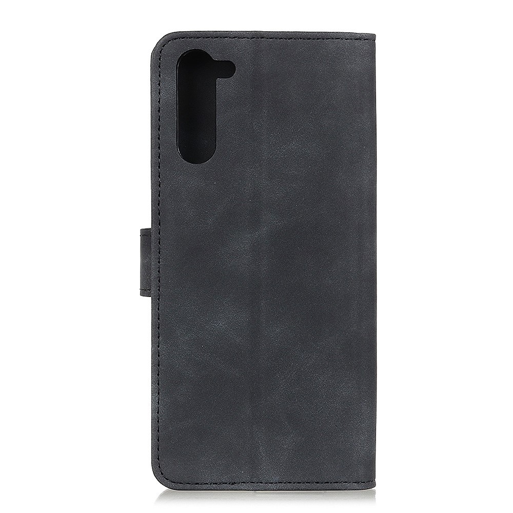 KHAZNEH Retro Flip Leather Wallet Phone Cover for OnePlus Nord - Black-2