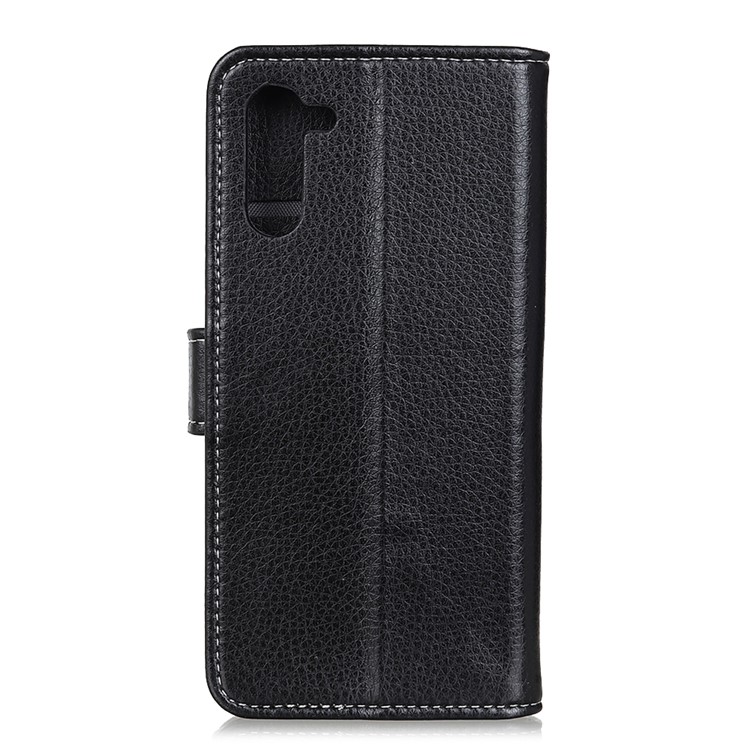 Étui de Téléphone Portable en Cuir Litchi Skin Pour OnePlus Nord - le Noir-2