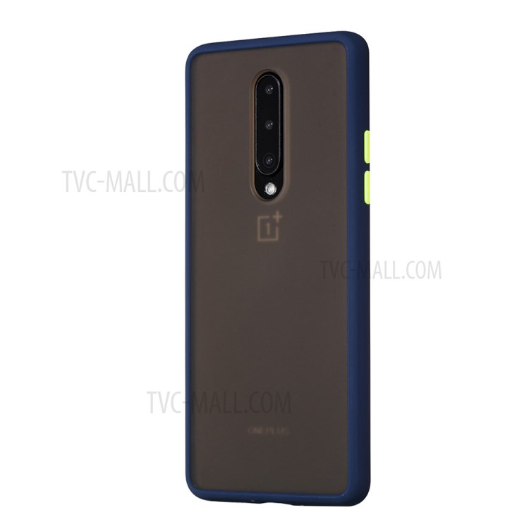 Matte Skin Drop-resistant PC + TPU Case for OnePlus 8 - Dark Blue-2