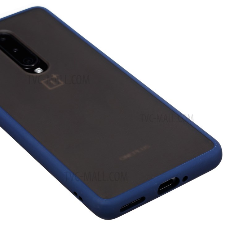 Matte Skin Drop-resistant PC + TPU Case for OnePlus 8 - Dark Blue-6