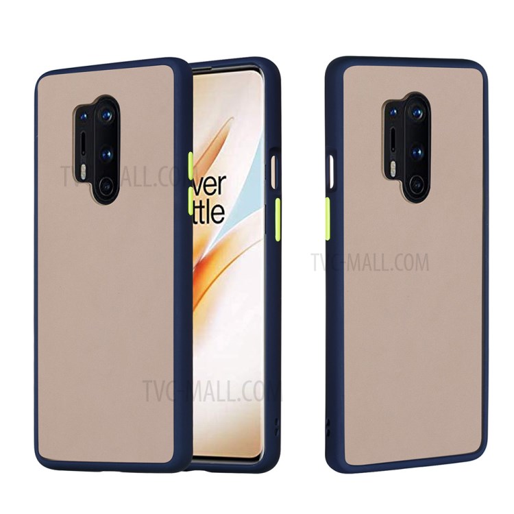 Matte Skin Drop-resistant PC + TPU Unique Case for OnePlus 8 Pro - Dark Blue-1