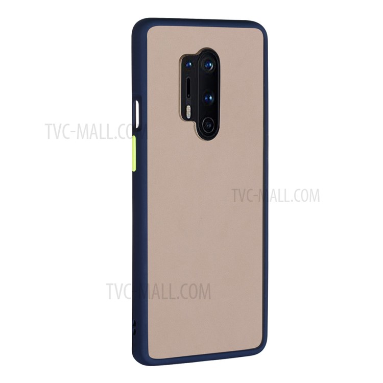 Matte Skin Drop-resistant PC + TPU Unique Case for OnePlus 8 Pro - Dark Blue-4