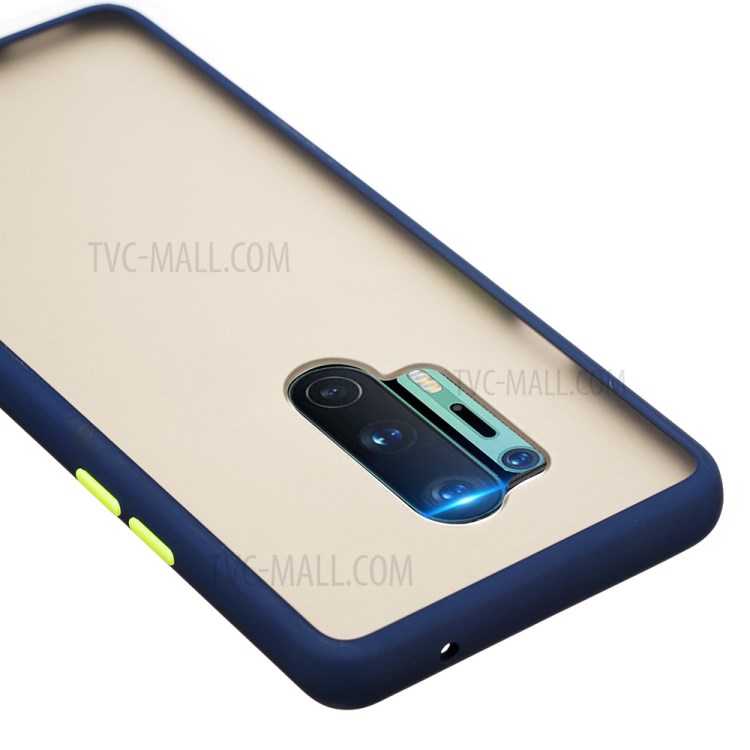 Matte Skin Drop-resistant PC + TPU Unique Case for OnePlus 8 Pro - Dark Blue-5