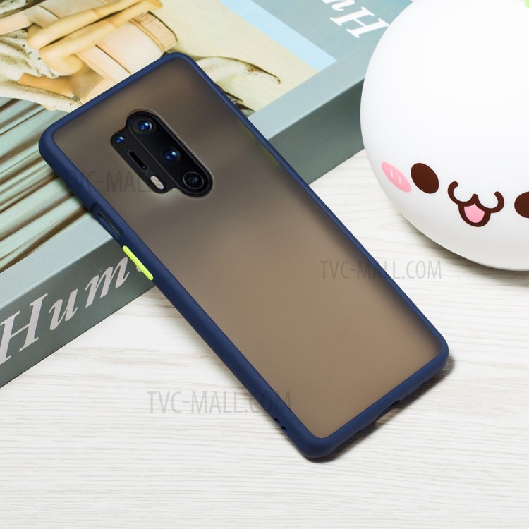 Matte Skin Drop-resistant PC + TPU Unique Case for OnePlus 8 Pro - Dark Blue-7