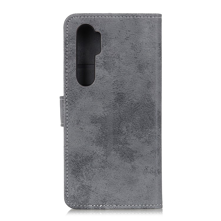 PU Leather Flip Case Wallet Stand Retro Cover for OnePlus Nord - Grey-2