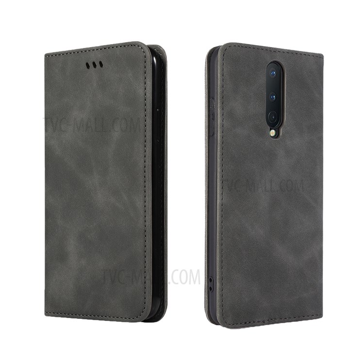 Auto-absorbed Business Style PU Leather Case with Card Slots for OnePlus 8 - Black-2