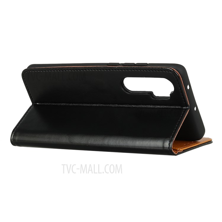 PU Leather Wallet Stand Case Accessory for OnePlus Nord - Black-4