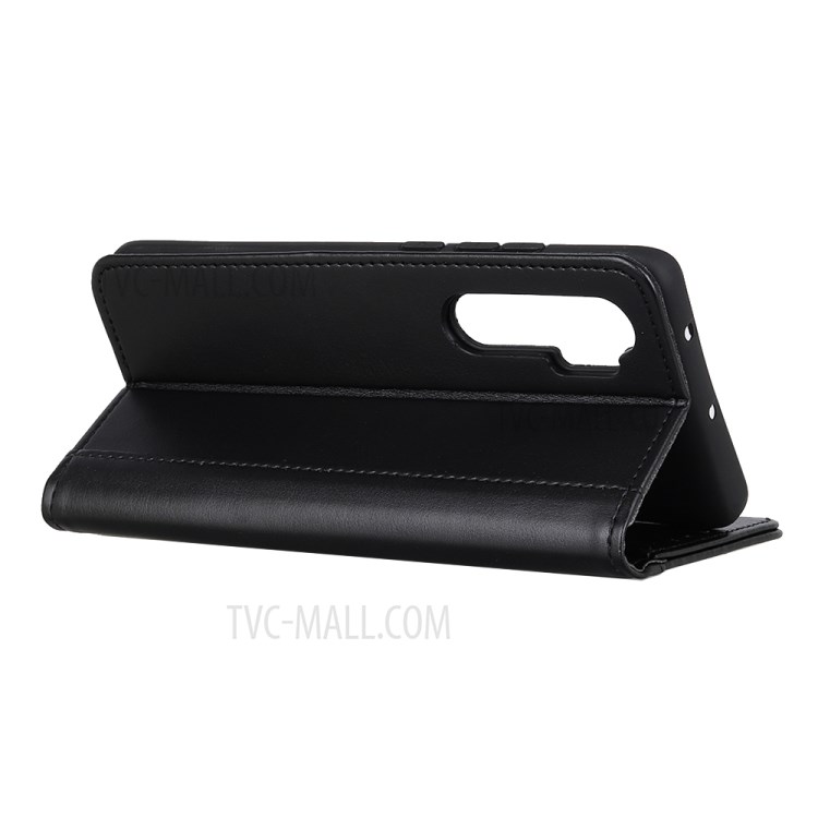 Wallet Stand PU Leather Protective Case for OnePlus Nord - Black-4