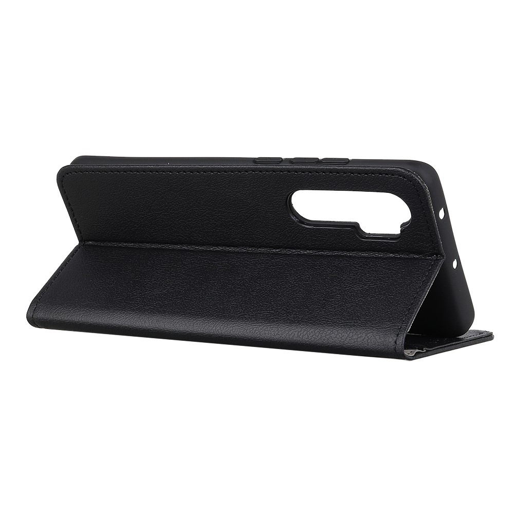 PU Leder Brieftaschenstand Telefonschale Für OnePlus Nord - Schwarz