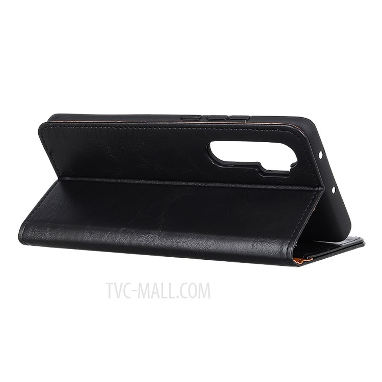 PU Leather with Wallet Stand Cell Phone Case for OnePlus Nord - Black-4