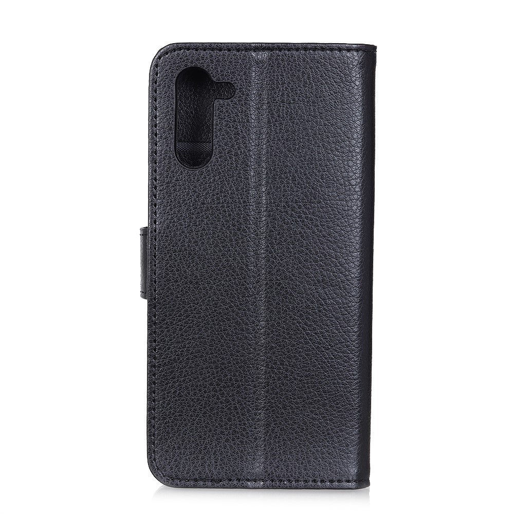 Étui de Téléphone Mobile en Cuir Litchi Surface Pour OnePlus Nord - le Noir