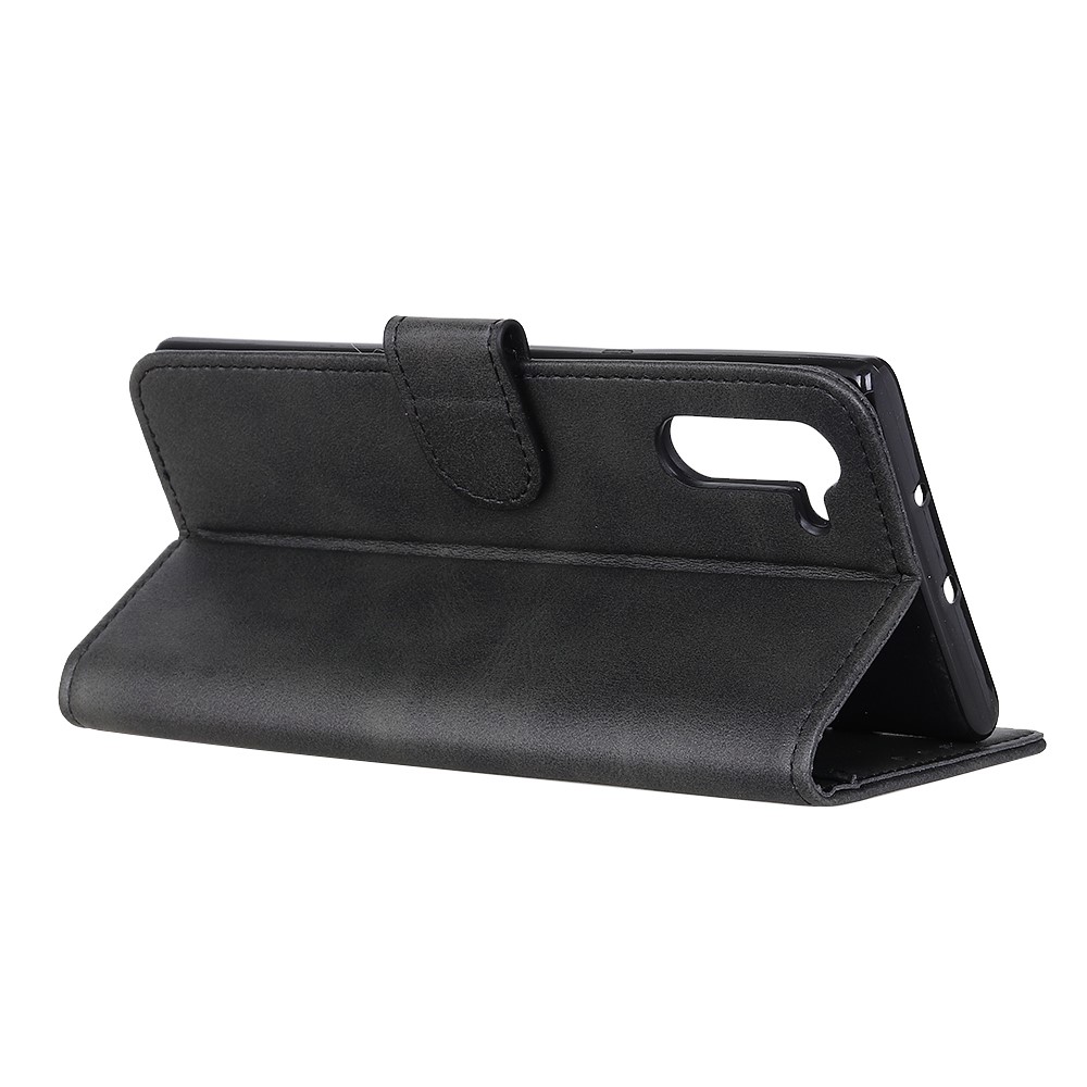 Escudo Protetor De Couro PU Telefone Celular Carteira Suporte Magnético Para Nord OnePlus - Preto-4