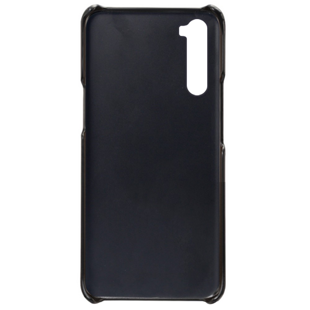 KSQ Per OnePlus Nord Double Card Slot Case PU Peth + PC Dual Strayes Cover di Protezione da Servizio Pesante Shock - Nero