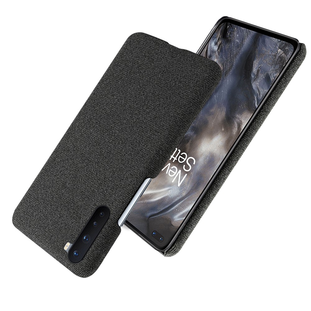 Cloth Texture Hard PC Case for OnePlus Nord - Black-2