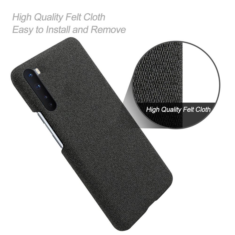Cloth Texture Hard PC Case for OnePlus Nord - Black-4