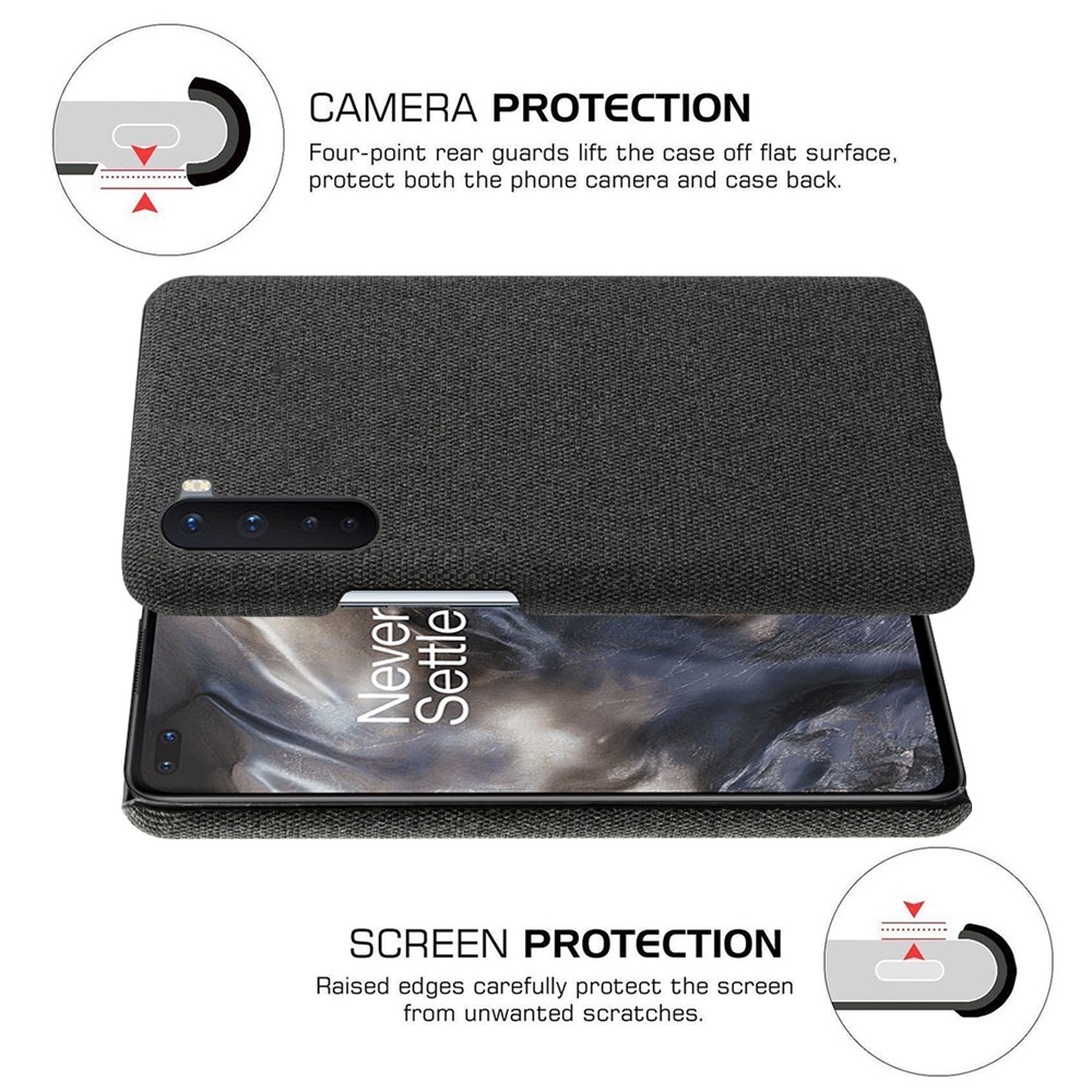 Cloth Texture Hard PC Case for OnePlus Nord - Black-5