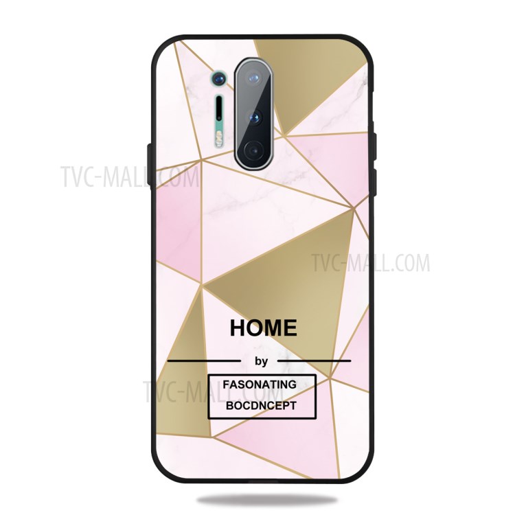 Marble Pattern Matte Black TPU Cell Phone Case for OnePlus 8 Pro - Style A-1