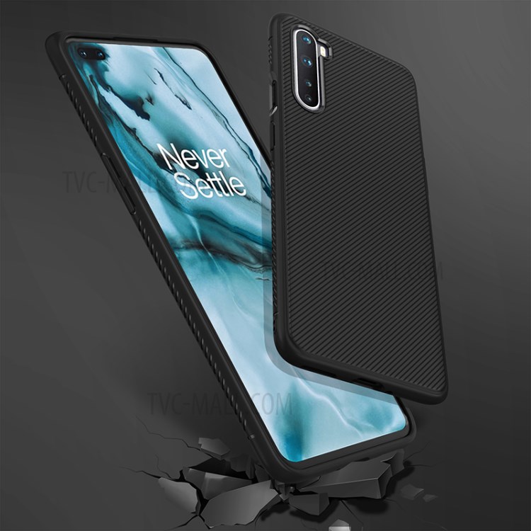 LENUO Twill Texture TPU Back Case for OnePlus Nord - Black-6