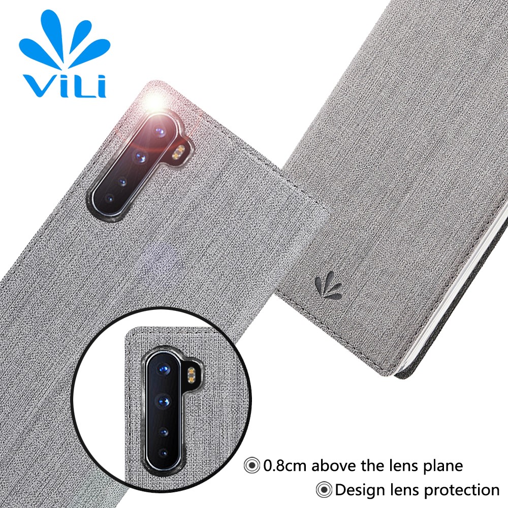 VILI DMX Cross Texture Leather Stand Shell Case for OnePlus Nord/Z/8 Nord 5G - Grey-12