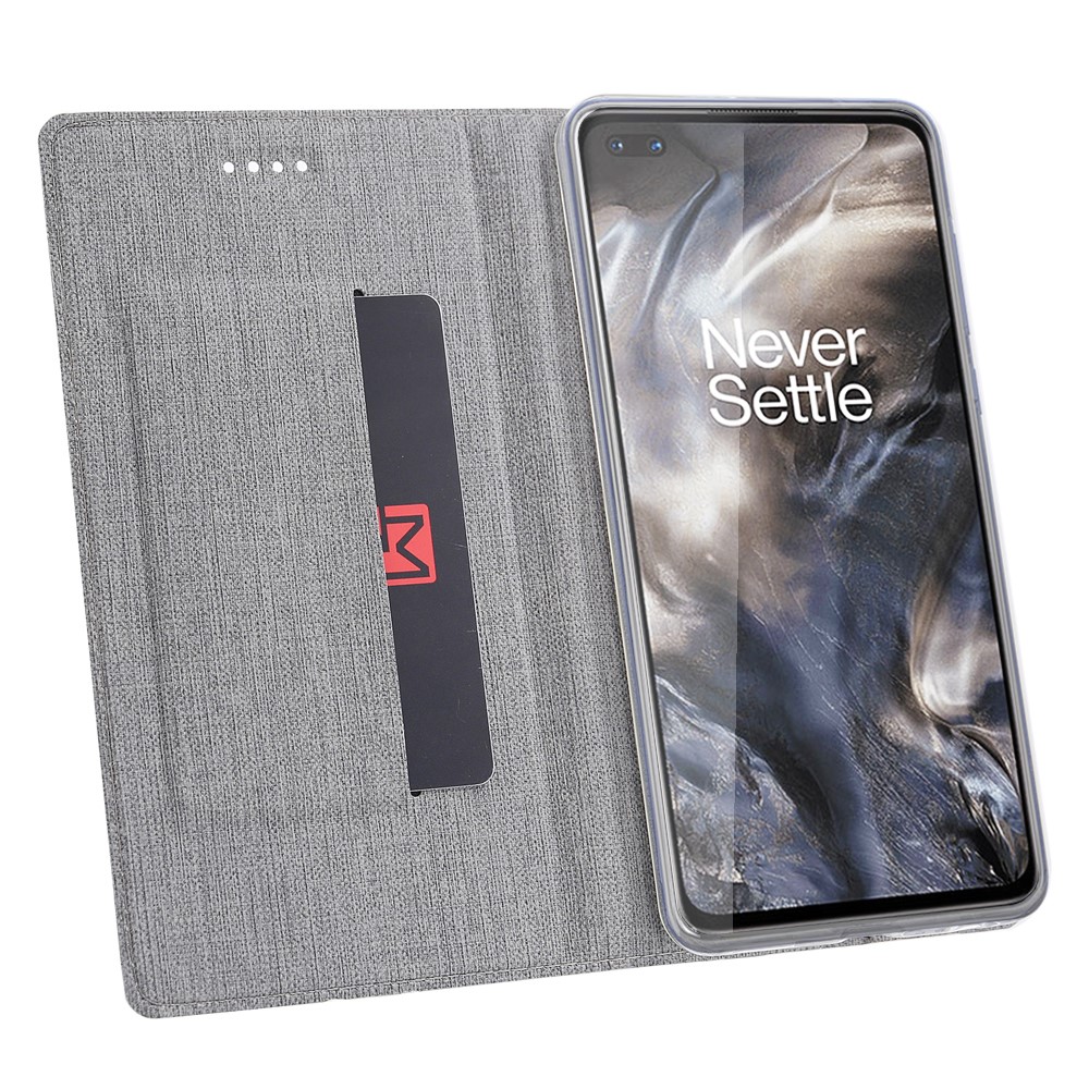 VILI DMX Cross Texture Leather Stand Shell Case for OnePlus Nord/Z/8 Nord 5G - Grey-14