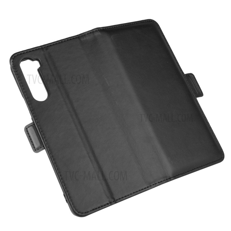 Double Clasp Flip Unique Leather Shell for OnePlus Nord - Black-2