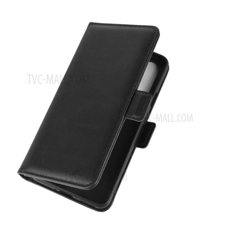 Double Clasp Flip Unique Leather Shell for OnePlus Nord - Black-3