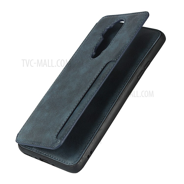 Leather Coated TPU with Kickstand Shell for OnePlus 7T Pro - Blue-7