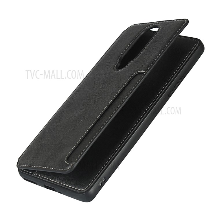 Leather Coated TPU with Kickstand Shell for OnePlus 8 - Black-7