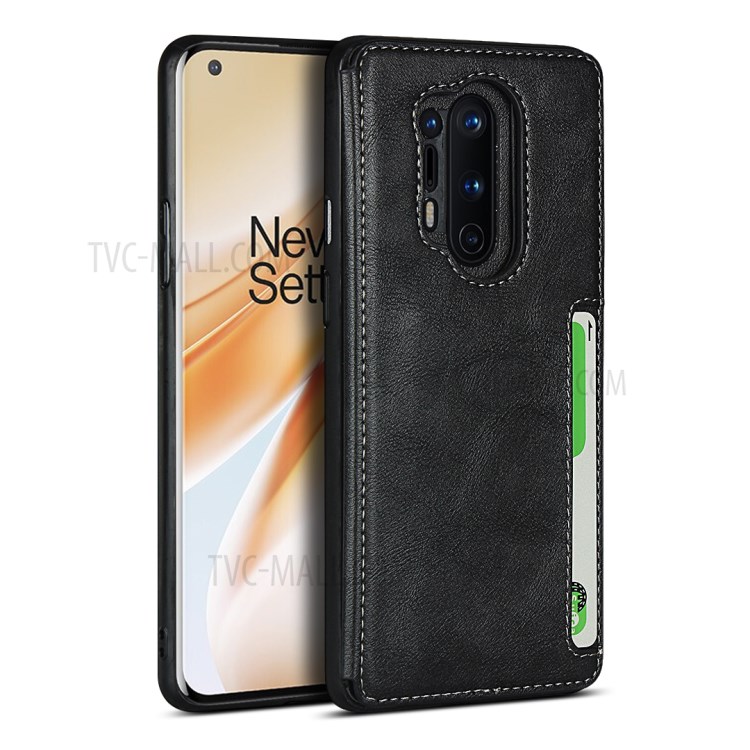 TPU+PU Leather Unique Shell for OnePlus 8 Pro - Black-1