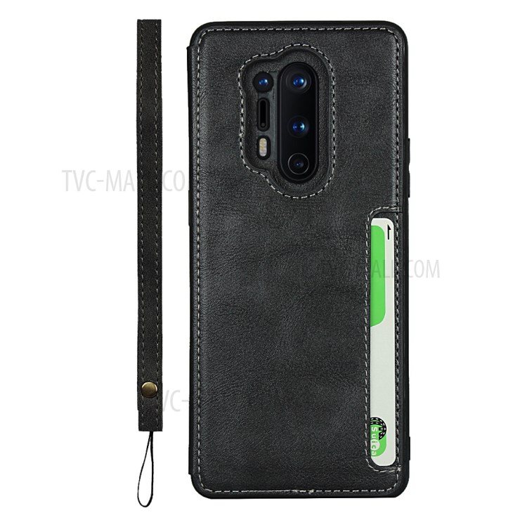 TPU+PU Leather Unique Shell for OnePlus 8 Pro - Black-2