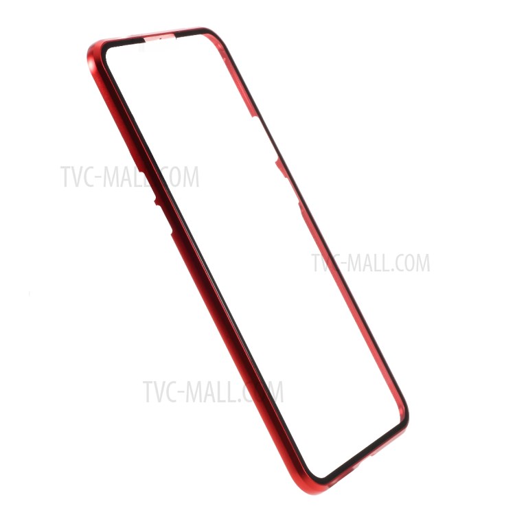 Magnetic Adsorption Metal Frame + Double-sided Tempered Glass Phone Shell for OnePlus Nord - Red-4