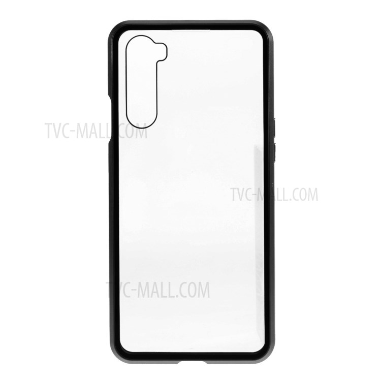Magnetischer Adsorption Metallrahmen + Beidseitig Gehärtetes Glas Telefonoberteil Für OnePlus Nord - Schwarz-5