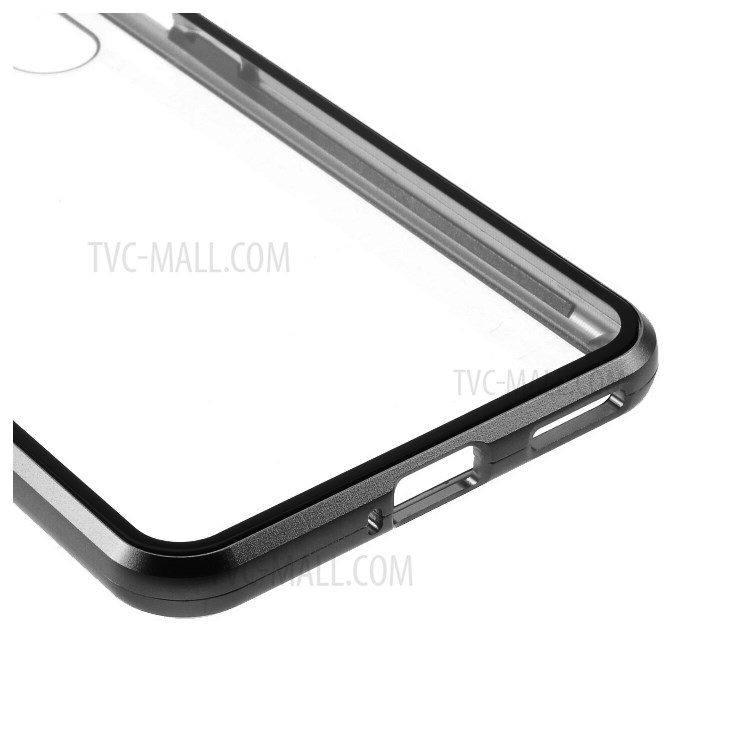 Magnetischer Adsorption Metallrahmen + Beidseitig Gehärtetes Glas Telefonoberteil Für OnePlus Nord - Schwarz-8